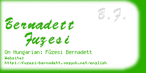 bernadett fuzesi business card