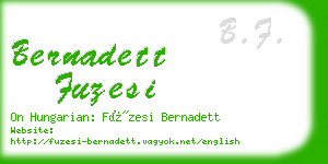 bernadett fuzesi business card